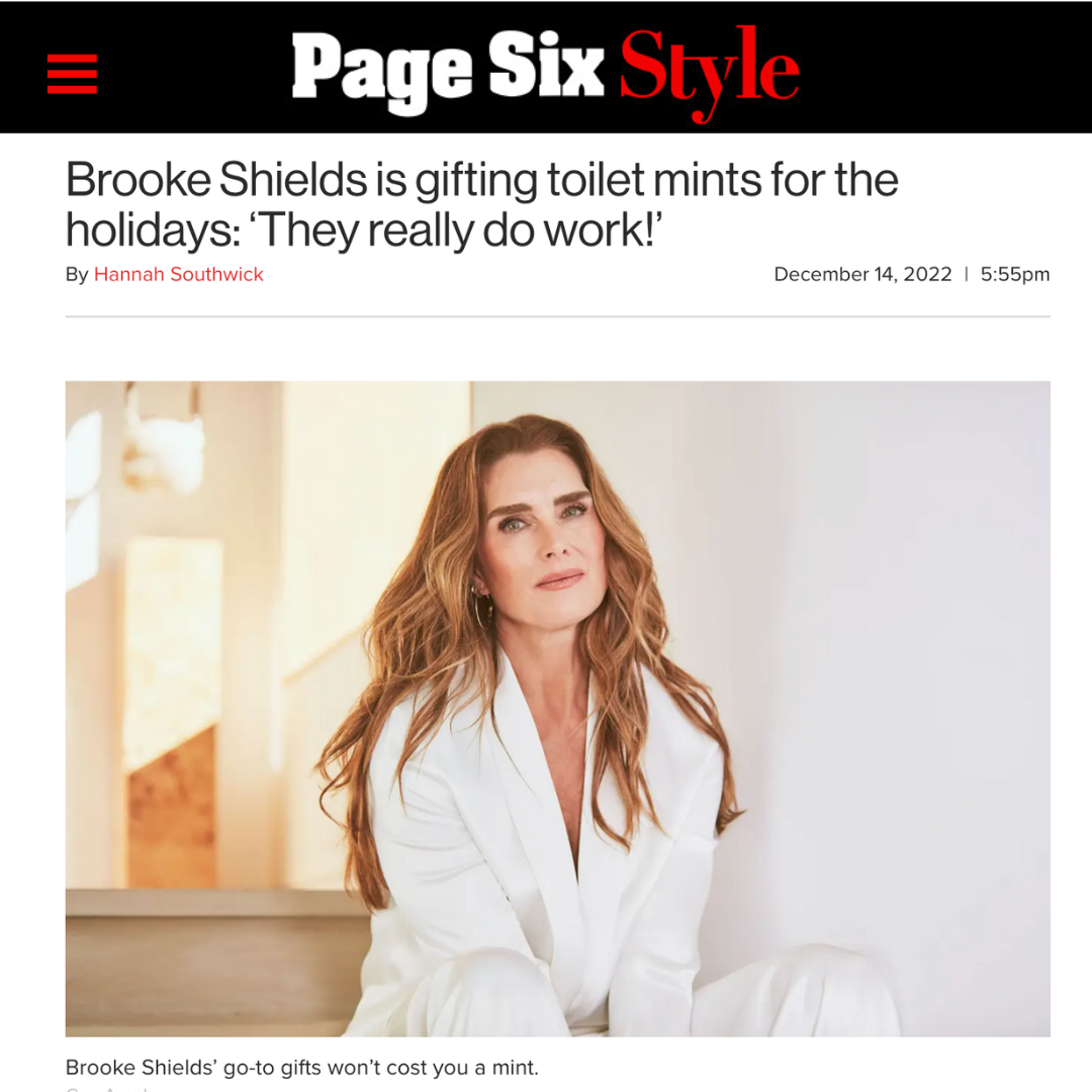 Toilet mints top Brooke Shields' holiday gift list POTTYMINTS(01)